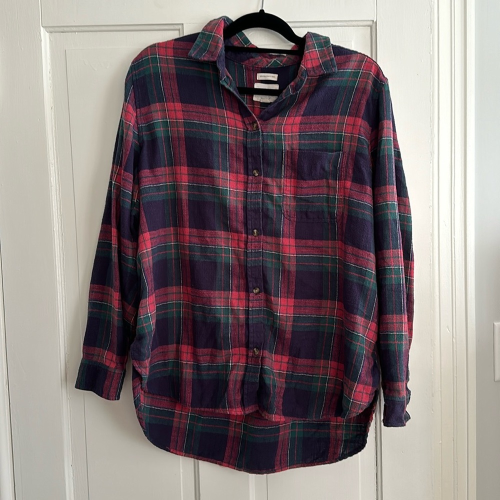 American Eagle women’s size XL oversized plaid boyfriend flannel shirt